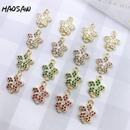 HAOSAW 9*12MM 4Pcs/Lot Hand Made/Flowers/Multi Colors/Earring Connect Accessories/Earring Findings/DIY Making/Decoration
