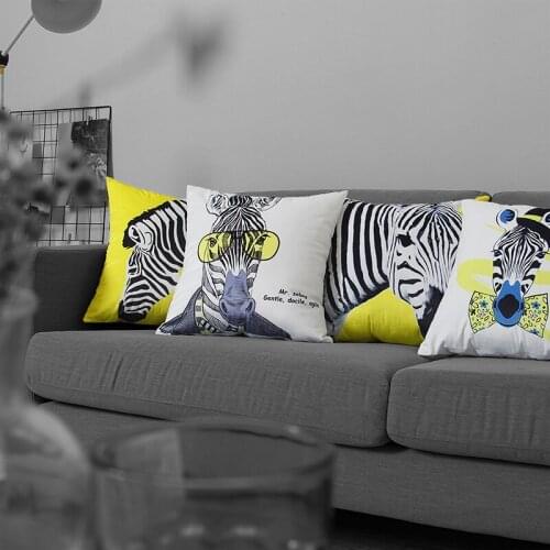 45x45cm/50x50cm Black white zebra printed throw pillowcase cushion cover decorative colorful zebra lumbar pillow cover home