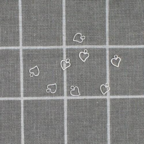 50pcs/lot 8x10mm Charms Lovely Heart Antique Pendant fit Vintage Tibetan Silver color DIY Handmade Jewelry X1858