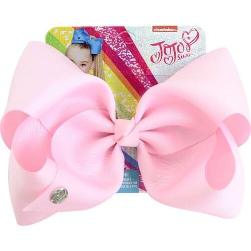 8" Rainbow JoJo siwa Solid Bow Hair Clip For Kids Handmade Jumbo Hair Bow Hairgrips Hair Accessories