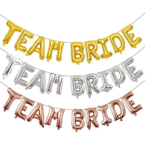 9 Pcs TEAM BRIDE Gold Silver Wedding Decoration Alphabet Air Baloon Bride Tream Shower Hen Party Ballons