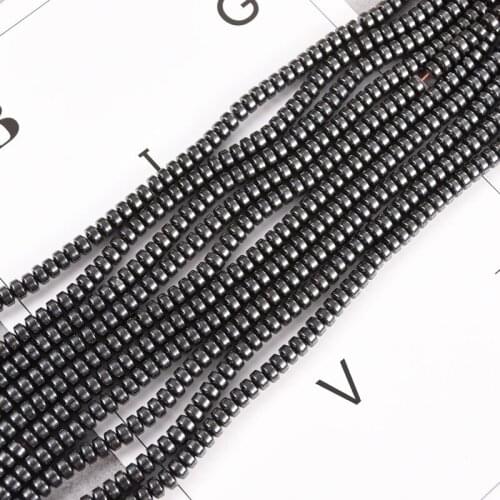 Black Natural Hematite Loose Spacer Beads Fit DIY Jewelry Making 4mm/6mm/8mm Pick Size