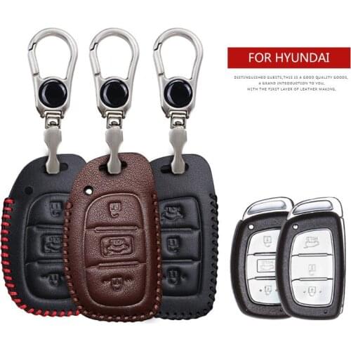 KUKAKEY Car Logo Keychain Key Case For Hyundai I30 I40 IX35 HB20 Solaris Tucson Accent SANTA FE Anti-wear Key Cover Shell Bag