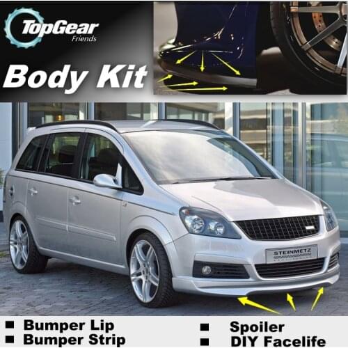 Bumper Lip Deflector Lips For Opel Zafira A / B / C For Chevrolet Zafira Tourer Front Spoiler Skirt For Fans / Body Kit Strip