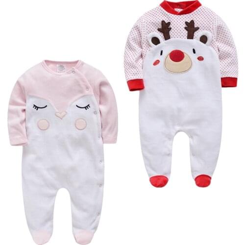 Bebe Fille Baby Boys Girls Romper Cotton Long Sleeve Cartoon Velvet Warm Jumpsuit Infant Clothing Autumn Newborn Baby Clothes