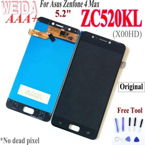 WEIDA original For Asus ZenFone 4 MAX ZC520KL X00HD LCD Display Touch Screen Digitizer Assembly Frame Replacement Free Tools
