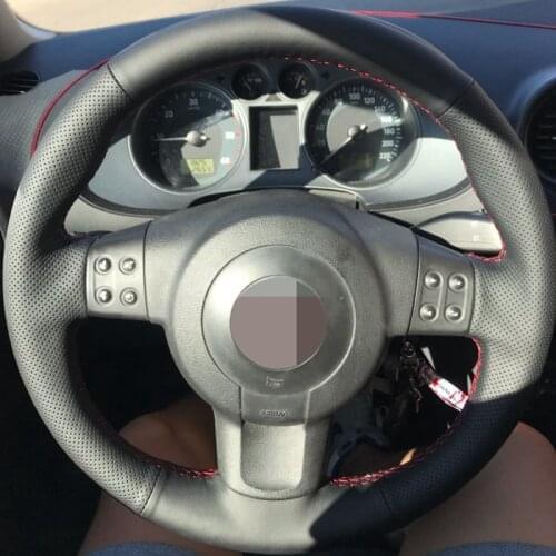 DIY Hand-stitched Black Soft Artificial Leather Car Steering Wheel Cover for Seat Ibiza 6L leon 2007 2008