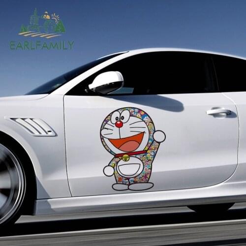 EARLFAMILY 43cm x 33.7cm For Doraemon Vinyl Material Car Stickers Waterproof Fine Decal Occlusion Scratch Motorcycle Decoration