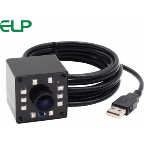 ELP wide angle IR USB Camera 640*480 10pcs IR LEDS and IR CUT OV7725 CCTV Video Surveillance usb camera For machine vision