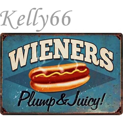 [ Kelly66 ] WIENERS PLUMP JUICY Vintage Metal Sign Tin Poster Home Decor Bar Wall Art Painting 20*30 CM Size y-1490