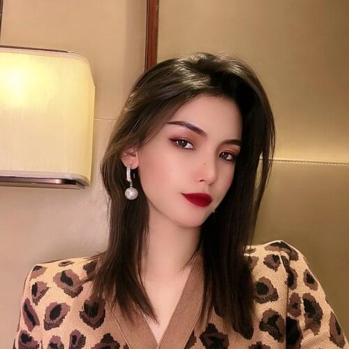 Korean Fashion Zircon Atmospheric Pearl Earrings Simple Personality Temperament Beads Earring 2021 NEW Cubic Zircom