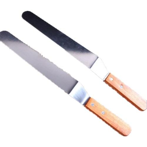 1PC 10-Inches Stainless Steel Cake Decorating Cream Smoothing Filling Flat Spatula Angeled Straight Butter Bread Blade Scraper