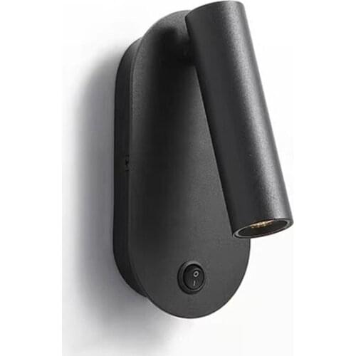 Modern LED Metal Wall Sconce 3W 360 Degree Rotation Up Down Lamp Wall Lamp with Switch for Bedroom Corridor Stairs Bathroom