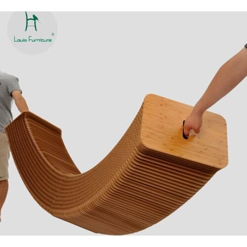 Louis Fashion Creative Designer Paper Chair Nordic Style Furniture Kraft Folding Telescopic Sofa