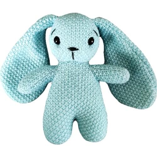 Cute bunnt knit figure doll stuffed toy bunny doll girl sleeping in bed doll big pillow cushion 1PCS Dropshipping