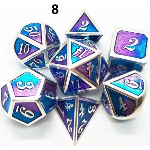 Newest upscale 7pcs/Set Dnd dice set dados rpg dice board game d20 dobbelstenen dados rol metal polyhedral dice