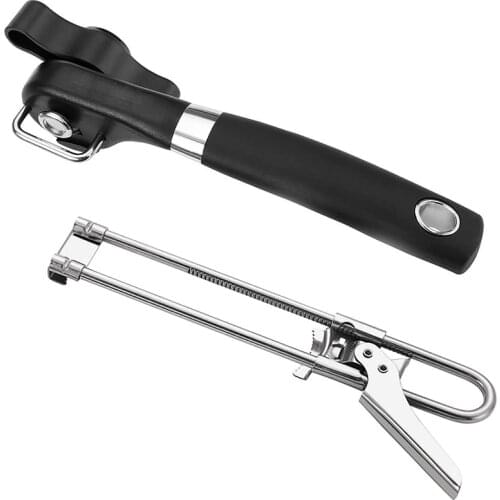 Cut Can Opener Handheld Smooth Edge Manual and Master Opener Adjustable Jar Bottle Opener Manual Kitchen Accessories