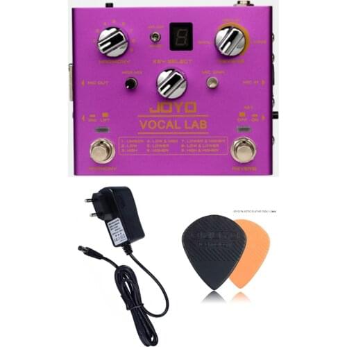Joyo VOCAL Effect Pedal 9 Vocal Harmony Reverb Effect 48V Phantom Power AUX IN Support Headphone Output Vocal Guitar Peda