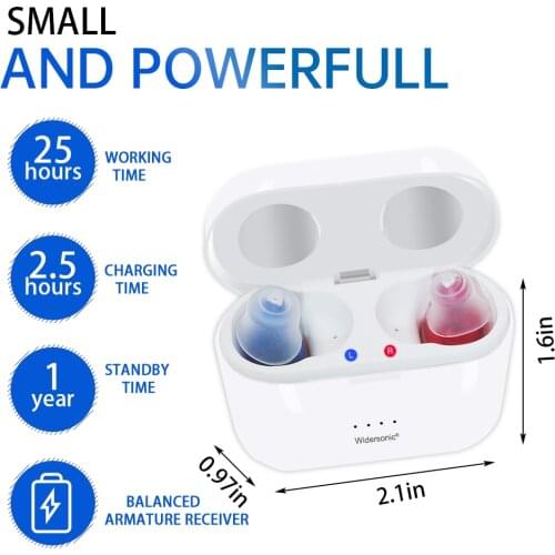 2021 New Rechargeable Hearing Aid In-Ear Deaf Hearing Aids Mini Hearing Amplifier Hearing Device Sound Amplifier for The Elderly