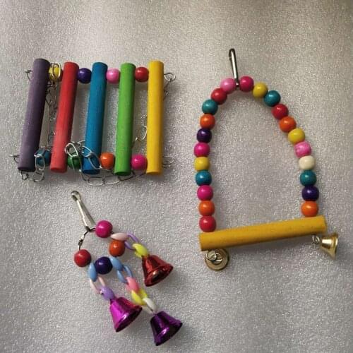 Parrot Toy Parrot Bite Swing Suspension Bridge Bird Supplies Bells Toys Three Piece Set