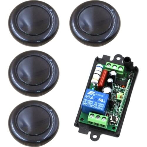 Promotion AC110V 220V Black 1CH Remote Control Garage Door RF Wireless Remote Control Switch System 4X Transmitter +1 X Receiver