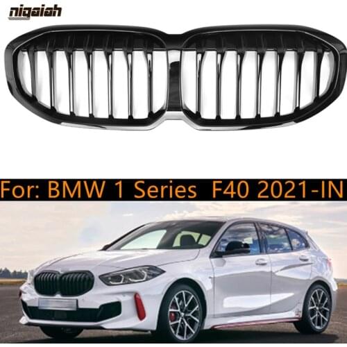 F40 Grill double /slats gloss black grille for BMW 1 series F40 2021-IN auto front bumper grille
