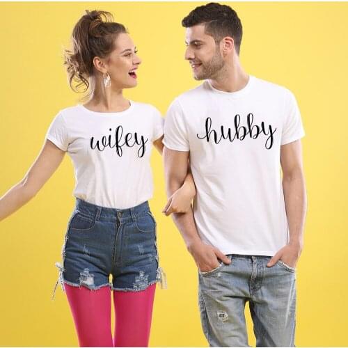 Hubby and Wifey Shirts Couple Tshirts Hubby & Wifey Matching Shirts Best Gift Couple T Shirt Anniversary Gift T Shirt