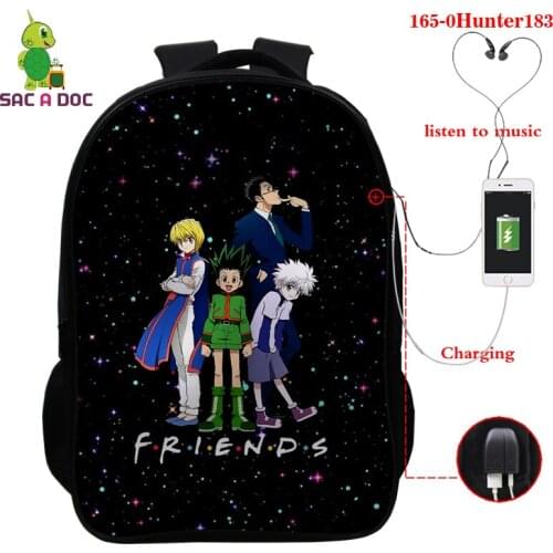 Back To School 3D Print Anime Sac A Dos Hunter X Hunter Bookbag Men Backpack 16 Inch Travel Bag Girls Hisoka Backpack Mochila