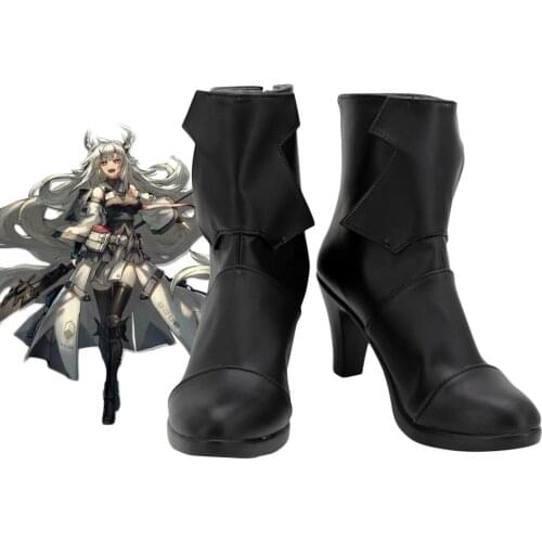 Game Arknights Matoimaru Cosplay Boots Black High Heel Shoes Custom Made