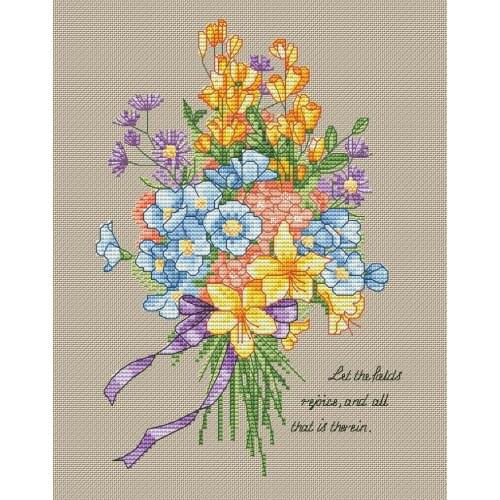 Counted Cross Stitch Kit Cross stitch RS cotton with cross stitch A bunch of wild flowers
