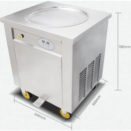 Full Stainless steel Fried ice cream roll machine ice pan Fry flat ice cream maker yoghourt fried ice cream machine 1pc