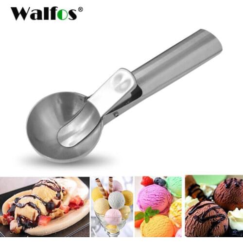 WALFOS Cookie Scoop - Stainless Steel Ice Cream Scoop with Easy Trigger Dipper for Fruits Cookie Dough and Water Melon Spoon