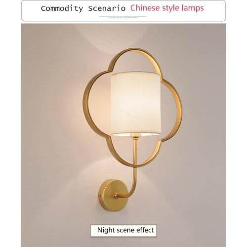 Modern Chinese Lotus Lamp Creative Living Room Corridor Bedroom Courtyard Bedside Lighting Home Decoration Wall Lamp Yellow