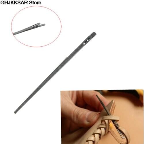 Hot DIY leather stitch craft tool leather knitting needle double hole leather rope lace needle Hand stitching needle