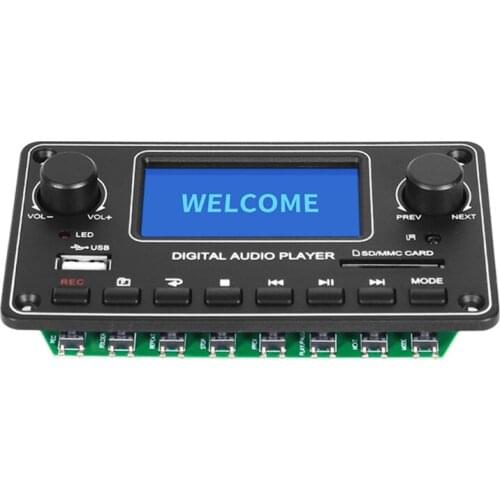 Amplifier MP3 Decoder Board Bluetooth MP3 Player USB Recording Module U Disk/SD Card/FM for Speaker