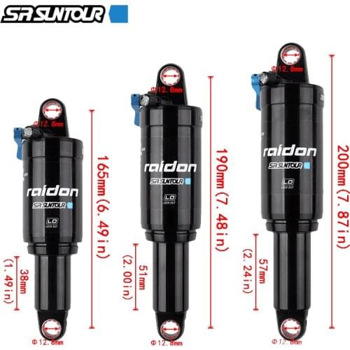 Suntour Bicycle Rear Shock Absorber Bumper Shox Air Downhill Pneumatic Chamber Damper Mtb Mountain Bike Suspension 165/190/200mm