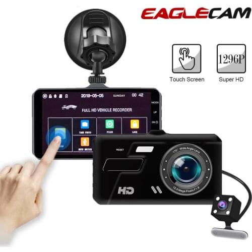 Dash Cam Dual Lens Dvrs Mini Car DVR T681 FHD 1080P 4" Touch Screen Backup Rear View Registrator Video Recorder Night version