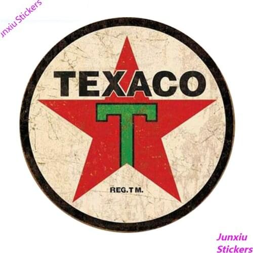 Retro Texaco Vinyl Car Stickers Decal Retro People Cave Gas Oil Garage Auto Parts Bumper Motorcycle Helmet Decals PVC18x10cm