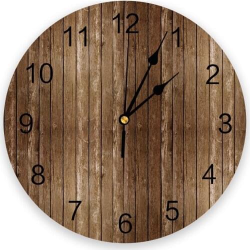 Vintage Wood Grain Modern Wall Clock For Home Office Wall Decoration Living Room Bathroom Decor Needle Hanging Watch
