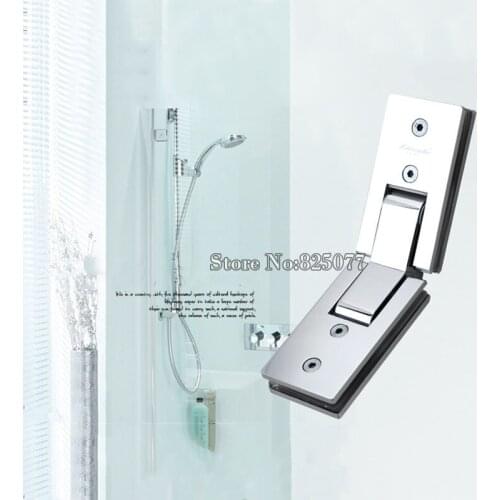 1PCS Shower Room Rectangle 135 Degree Mirror Glass Hinge Square Stainless Steel Bathroom Shower Hinge Clip HM17