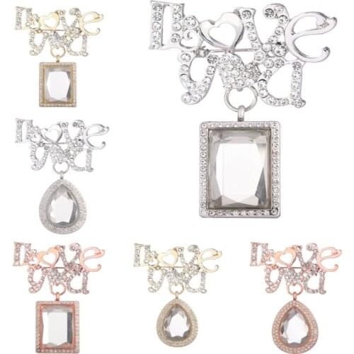 10Pcs Water Drop And Round Aroma Locket Letters I Love you Broochd Loccket Finding Perfume Diffuser Jewelry Accessories