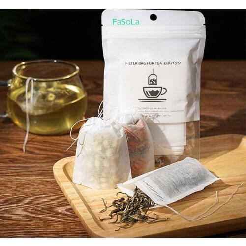 100Pcs/Lot Teabags 5.5 x 7CM Empty Scented Tea Bag disposable With String Heal Seal Filter Paper for Herb Loose Tea Bolsas de te
