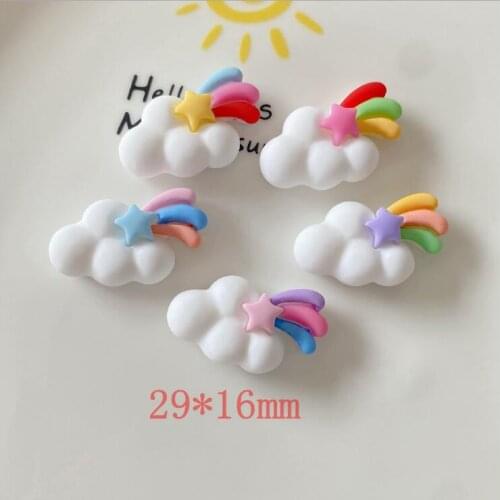 20Pcs Cloud Rainbow Resin Flatback Phone Decoration Hair Clip DIY Scrapbooking Craft Accessories