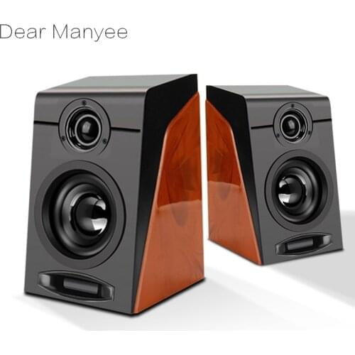 2021-D3 Wired Computer Speakers Player Wooden Portable With Stereo USB Powered Multimedia Pro For PC/Laptops/Smart Phone