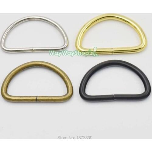 25 PCS 1" 25mm D Dee Ring Non Welded For Ribbon Nylon Belt Webbing D Buckles Bag Nickle Bronze Gold Black Choice Iron