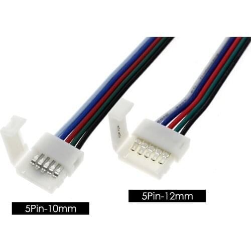 5pin 12mm/10mm RGBW LED Strip Connector Single Double Free Welding Connector 5pcs/lot