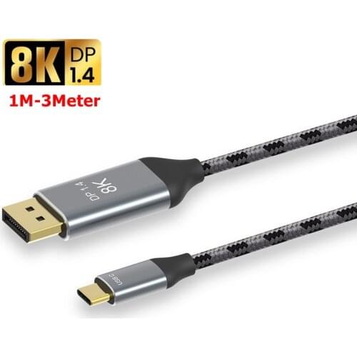 USB C to DP1.4 Displayport Adapter 8K Connect Cable Braided for Super High Resolution