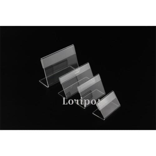 Acrylic Sign Holder Plexiglass Slanted Desk table Price Label Stands, Slanted Display Stand