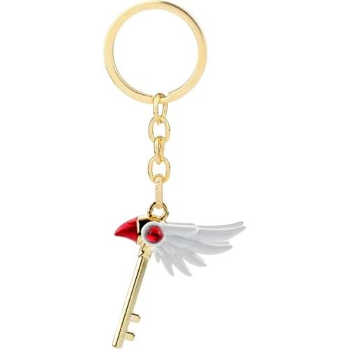 Anime Card Captor Sakura Metal Keychins KINOMOTO SAKURA Cardcaptor Sakura Clown Card Keyring Creative Key Chains For Women Girls