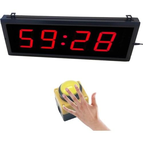 BTBSIGN 3'' 4 Digits LED Countdown Timer With Big Wired Switch Countdown Count Up in Minutes Seconds For Sport Race Timing